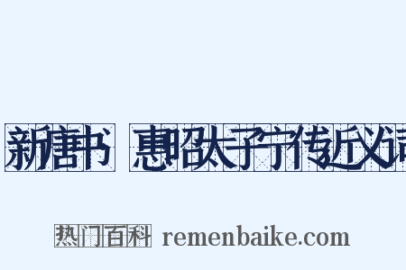 新唐书·惠昭太子宁传近义词是什么意思的图片
